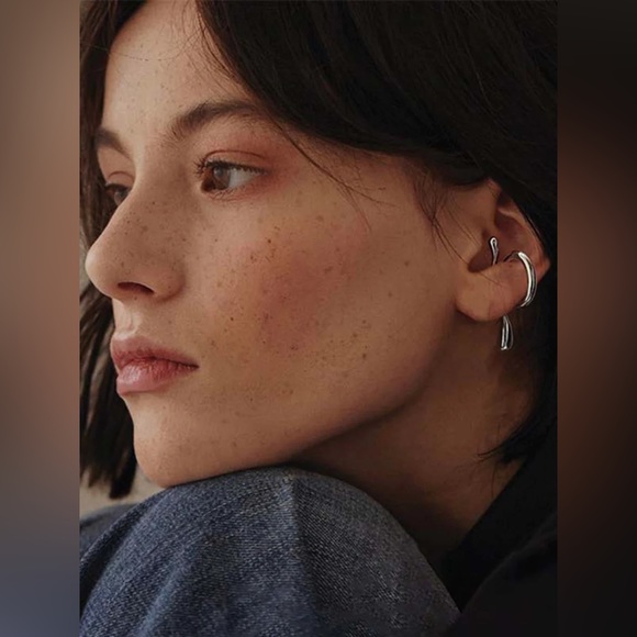 Silver Drip Ear Cuffs - Picture 1 of 6